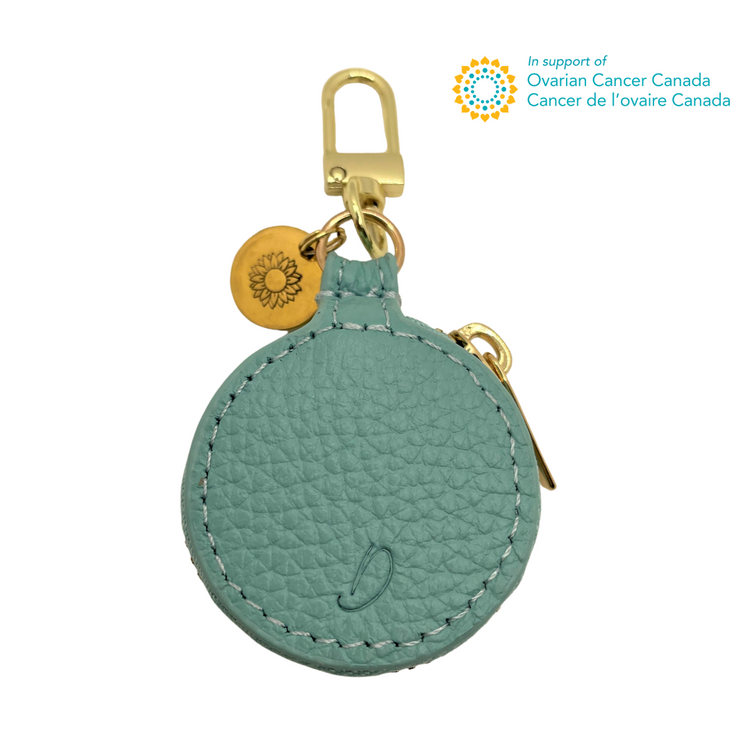 Teal Ring Keeper with Sunflower Charm - In support of Ovarian Cancer Canada