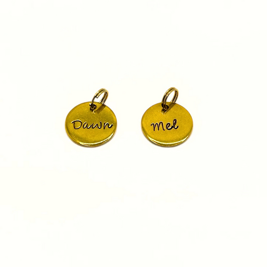 Engraved Charm - Cursive name or word (up to 5 letters) (shipped with Ring Keeper orders)